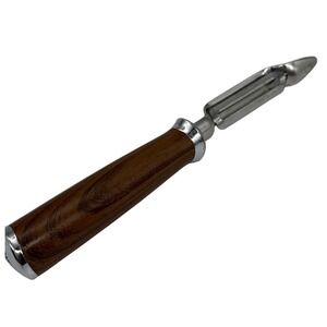 Farberware Potato Peeler Faux Wood Grain Handle Stainless Steel Vegetable 9"